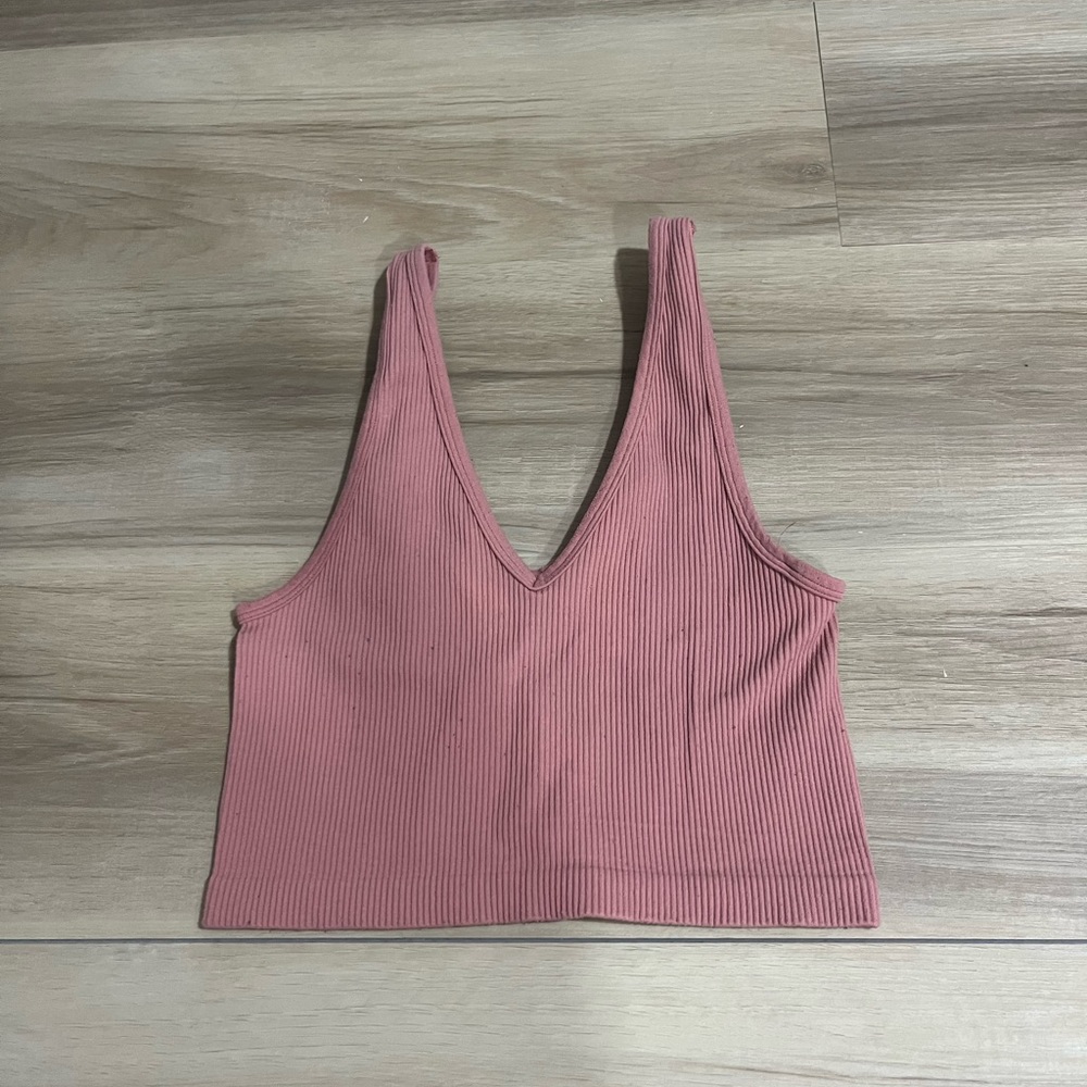 pink size medium ribbed forever 21 crop top